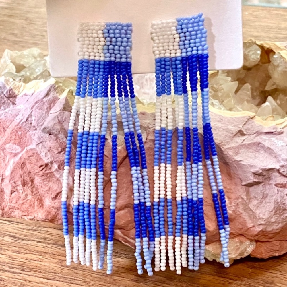 🌺🎉HP🎉🌺 NWT Anthropologie Casa Clara Beaded Tassel Earrings - Picture 5 of 16